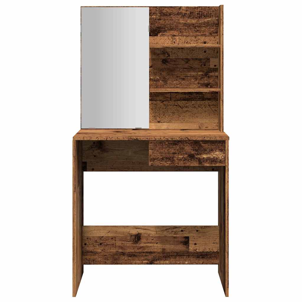 Coiffeuse avec miroir vieux bois 74,5x40x141 cm - XIOS