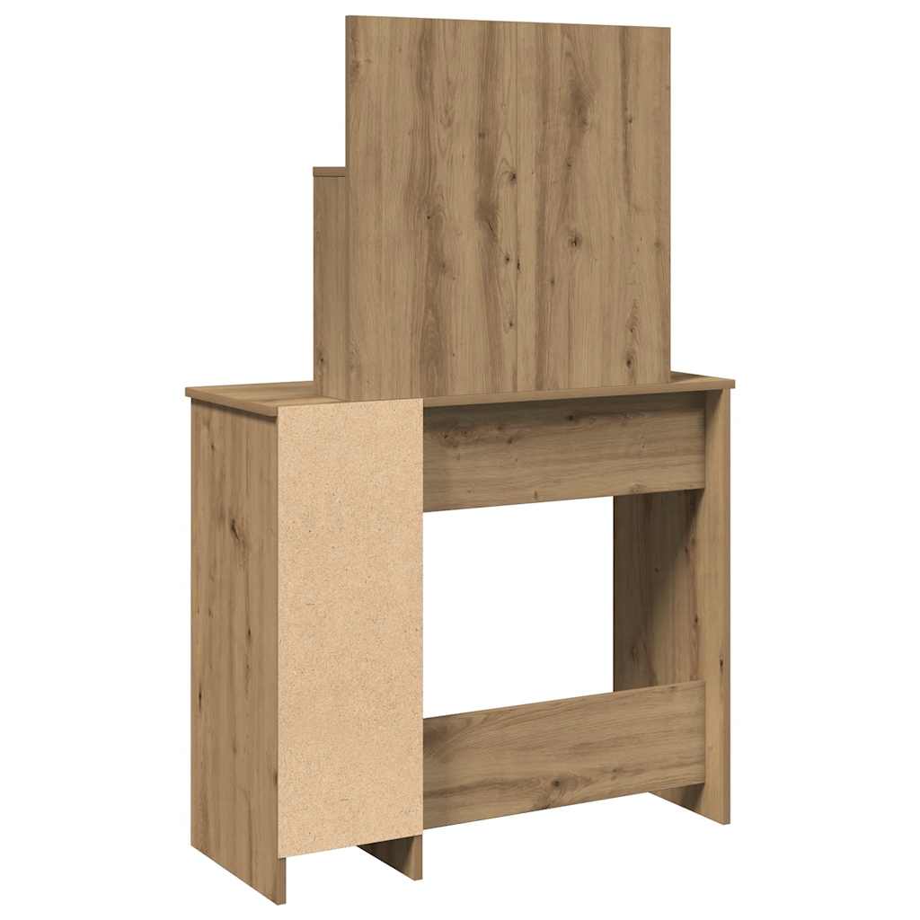 Coiffeuse avec miroir chêne artisanal 86,5x35x136 cm - XIOS