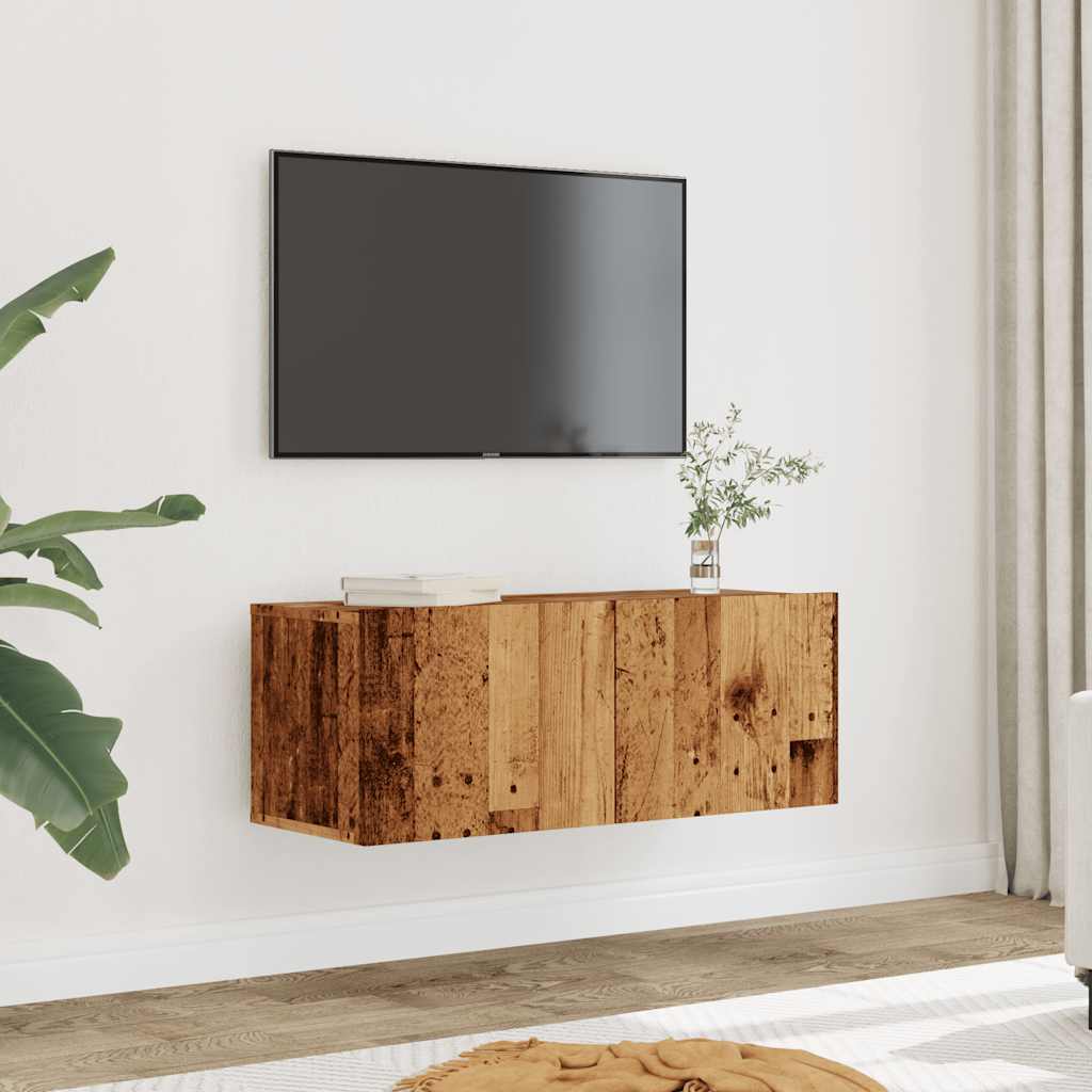 Meubles TV muraux 2 pcs vieux bois 80x30x30 cm - XIOS