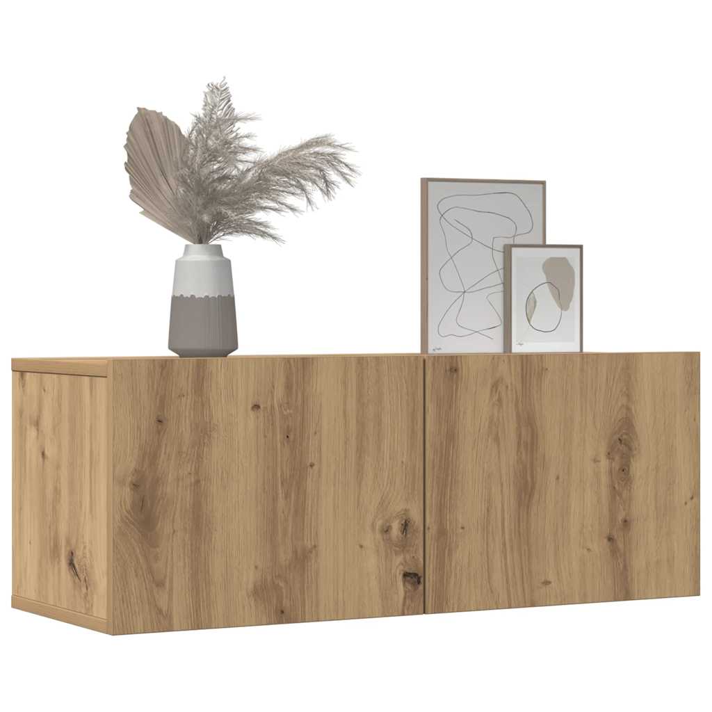 Meubles TV muraux 2 pcs chêne artisanal 80x30x30 cm - XIOS