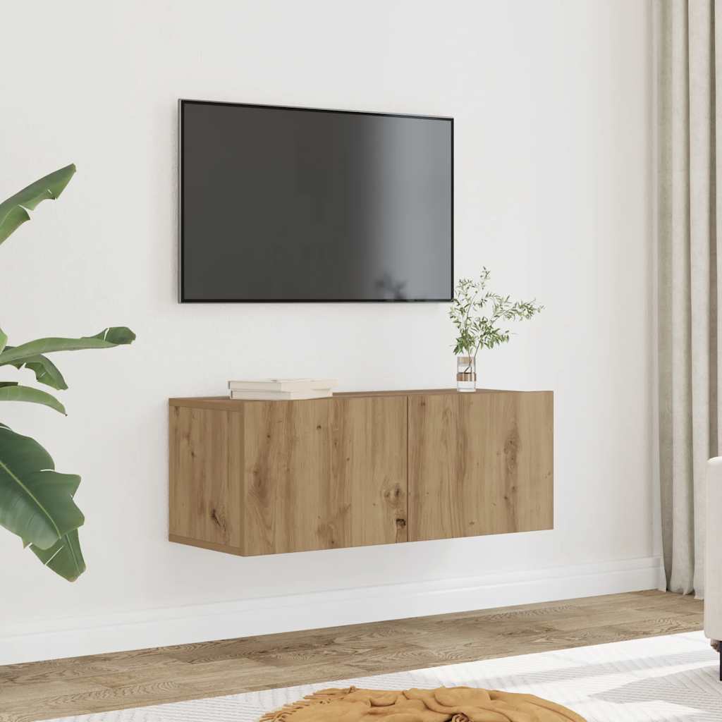 Meubles TV muraux 2 pcs chêne artisanal 80x30x30 cm - XIOS