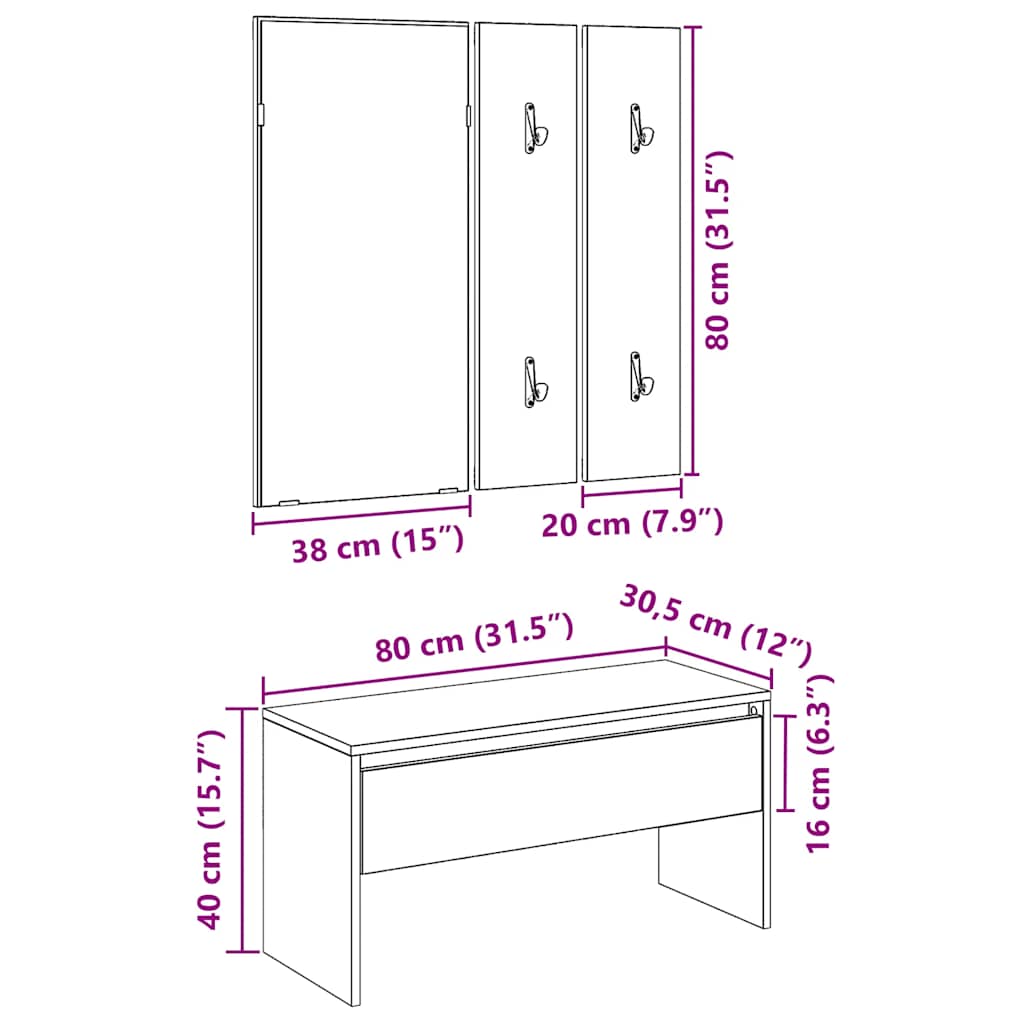 Ensemble de meubles de couloir chêne artisanal bois ingénierie - XIOS