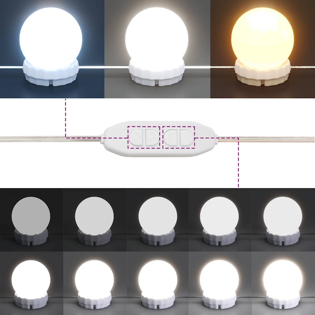 Coiffeuse avec LED chêne artisanal 86,5x35x136 cm XIOS