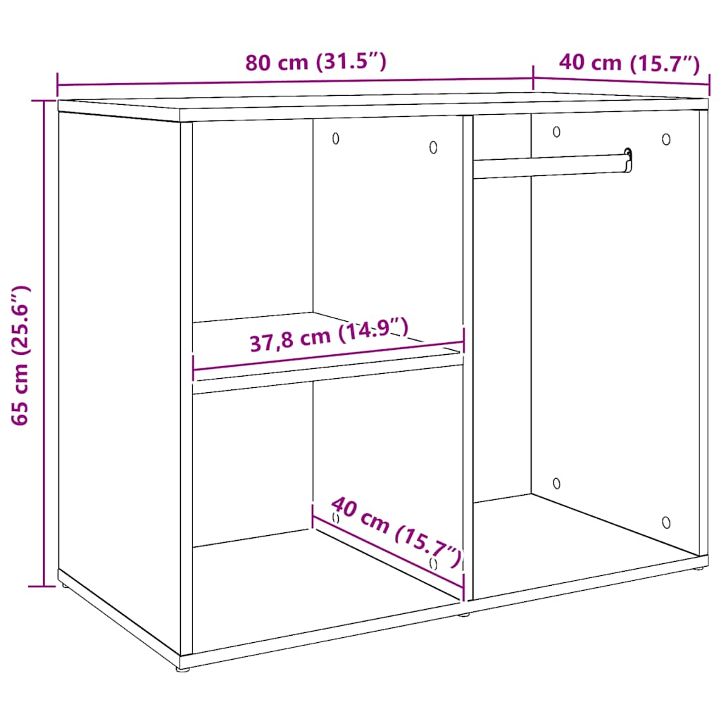 Armoire de dressing chêne artisanal 80x40x65 cm bois ingénierie - XIOS