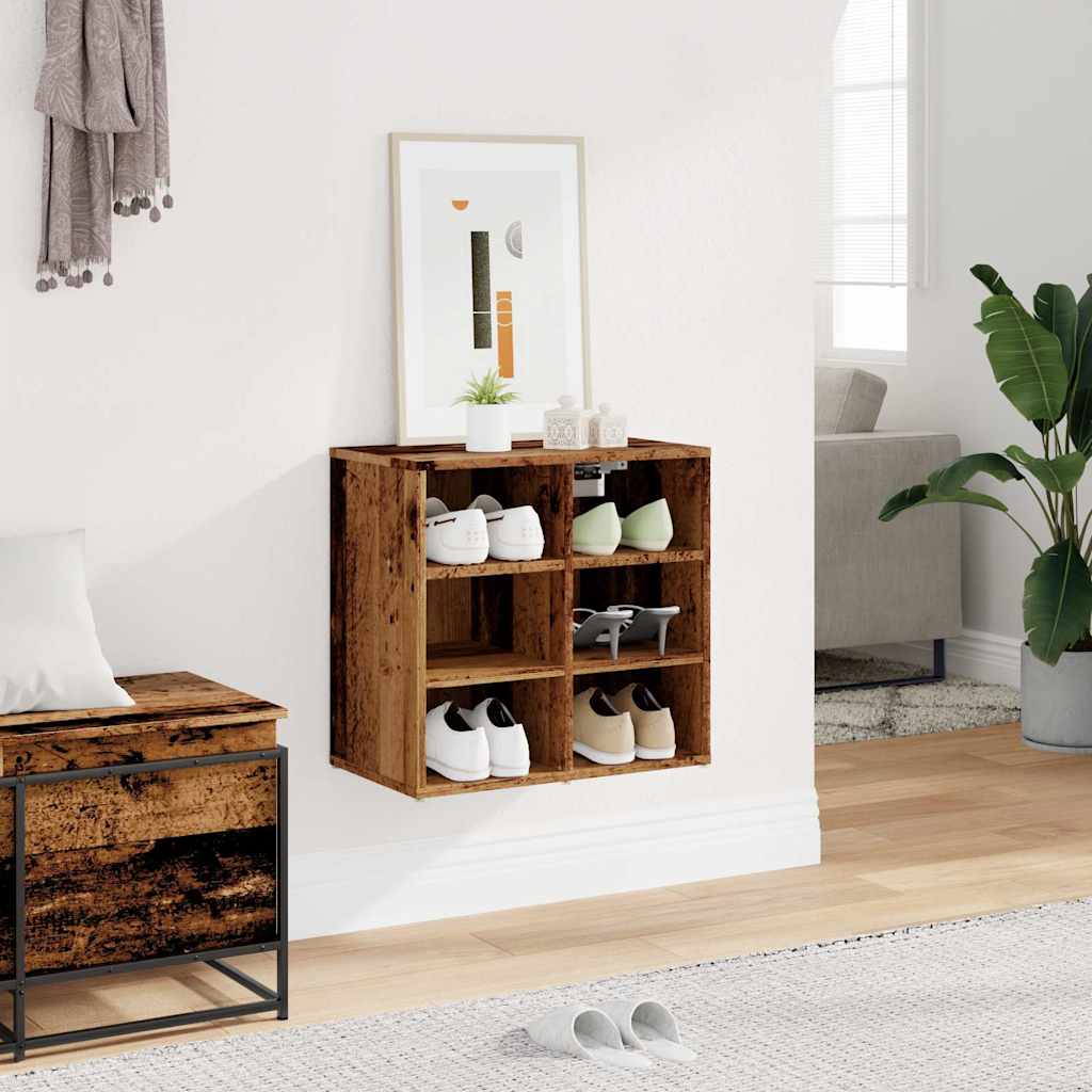 Armoire à chaussures vieux bois 52x30x50 cm - XIOS