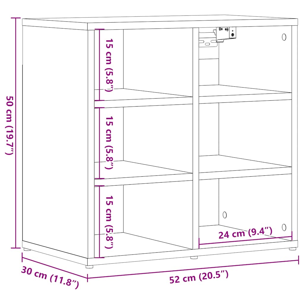 Armoire à chaussures chêne artisanal 52x30x50 cm - XIOS