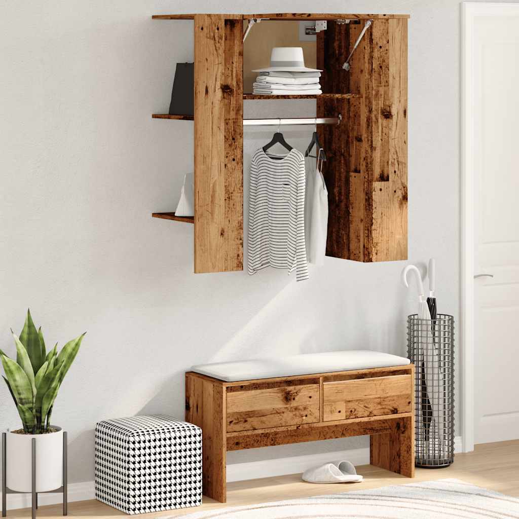Armoire de couloir vieux bois 97,5x37x99 cm bois d'ingénierie - XIOS