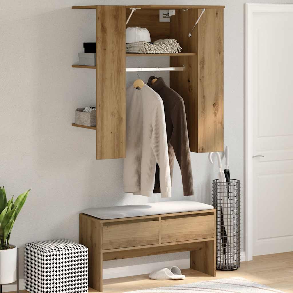 Armoire de couloir chêne artisanal 97,5x37x99cm bois ingénierie - XIOS