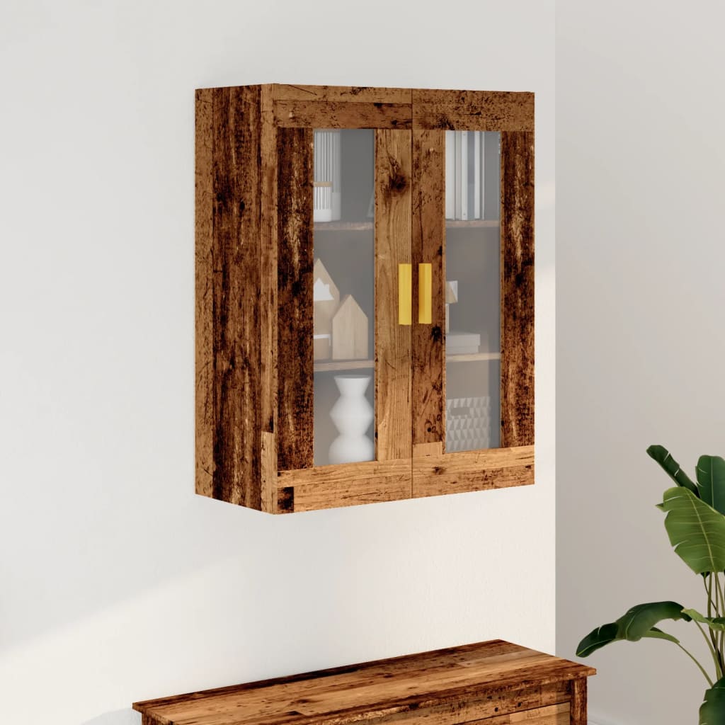 Armoire murale suspendue vieux bois 69,5x34x90 cm - XIOS