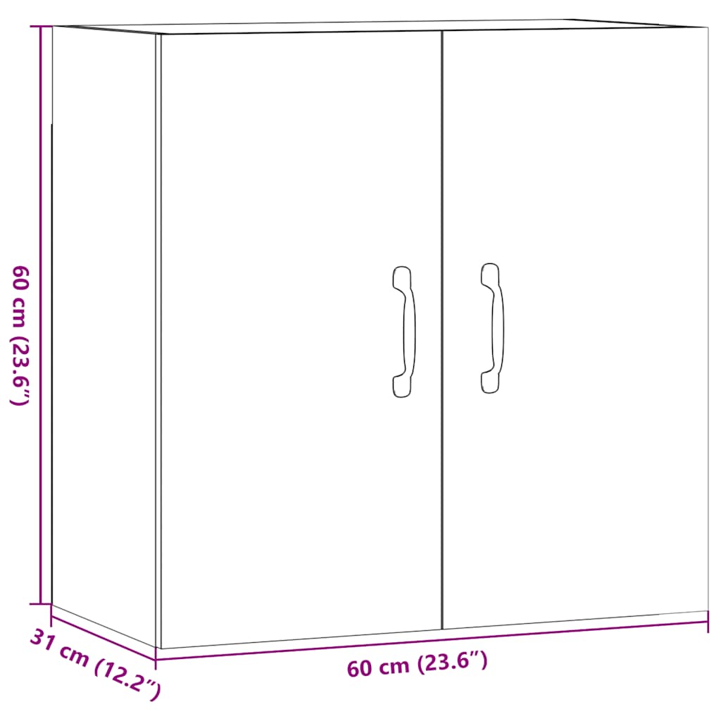 Armoire murale vieux bois 60x31x60 cm bois d'ingénierie