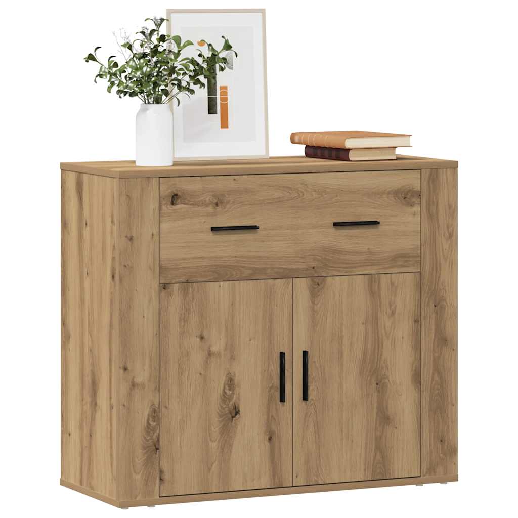 Buffet chêne artisanal 80x33x70 cm bois d'ingénierie - XIOS