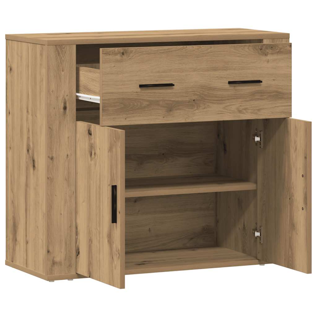 Buffet chêne artisanal 80x33x70 cm bois d'ingénierie - XIOS