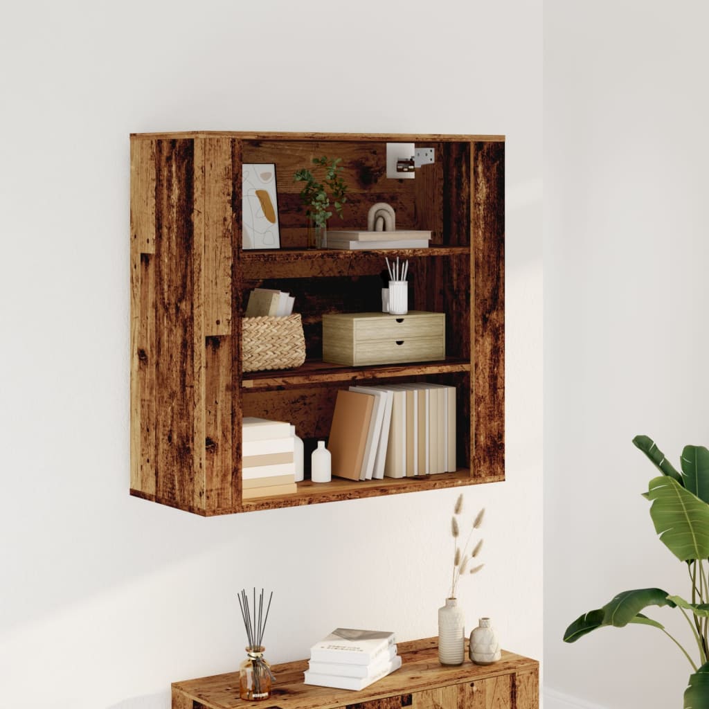 Armoire murale vieux bois 80x33x80 cm bois d'ingénierie - XIOS