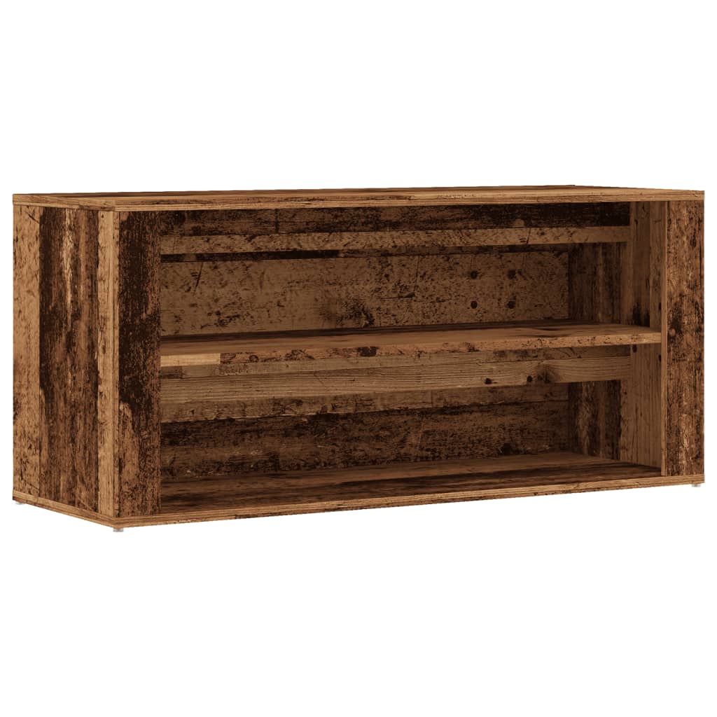 Banc à chaussures vieux bois 100x35x45 cm bois d'ingénierie - XIOS