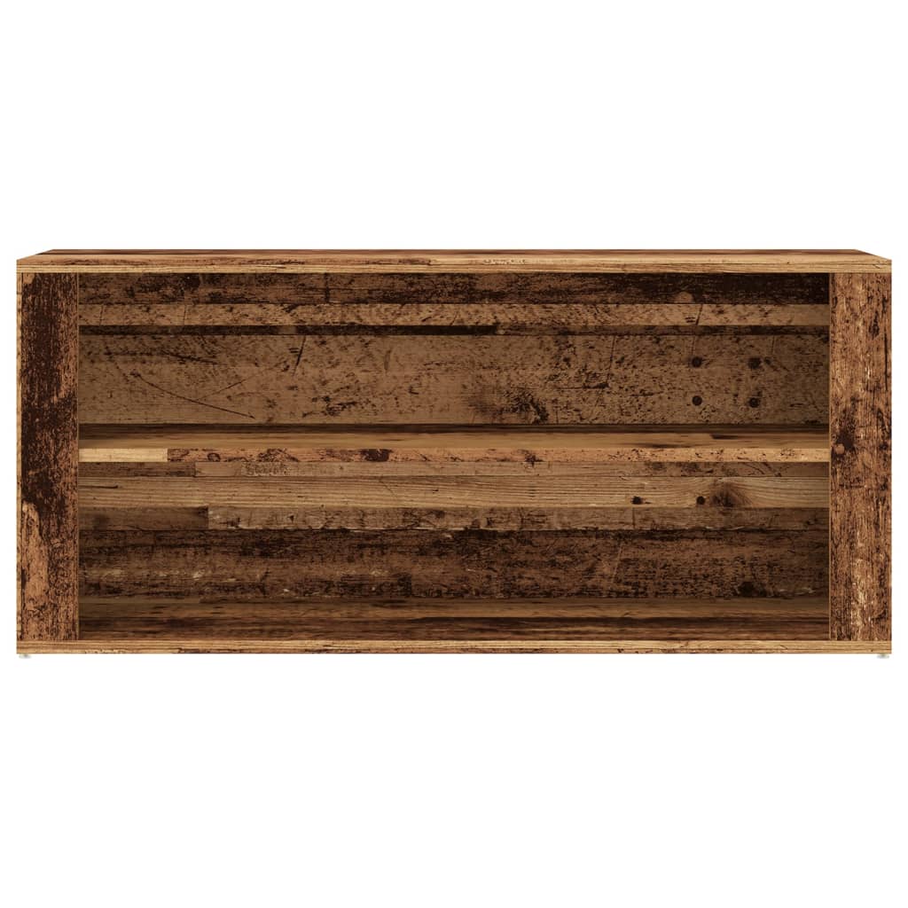Banc à chaussures vieux bois 100x35x45 cm bois d'ingénierie - XIOS