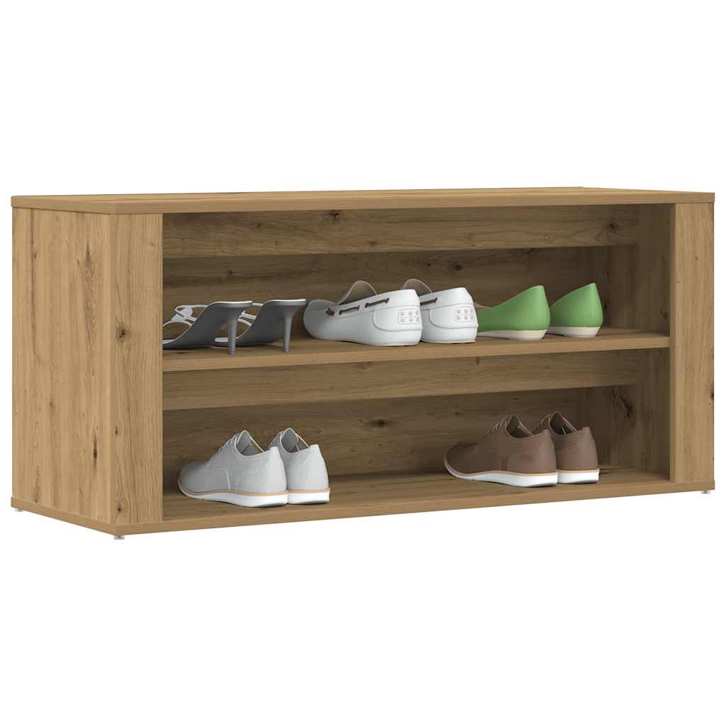 Banc à chaussures chêne artisanal 100x35x45cm bois d'ingénierie - XIOS