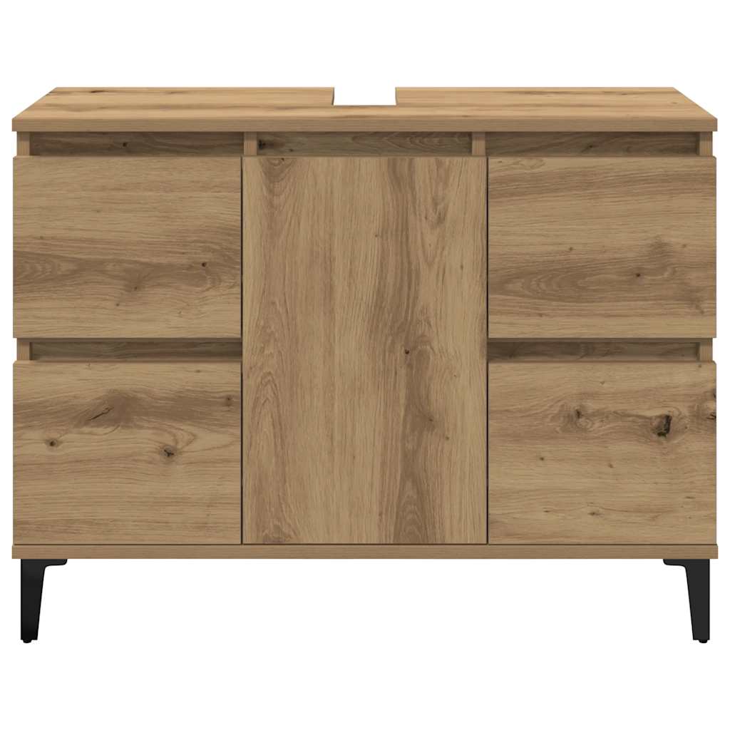 Armoire d'évier chêne artisanal 80x33x60 cm bois d'ingénierie - XIOS
