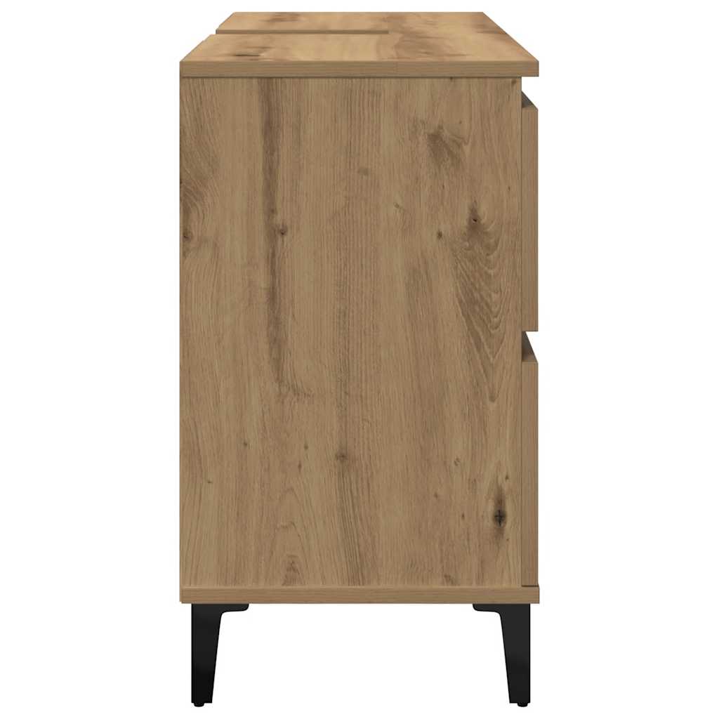 Armoire d'évier chêne artisanal 80x33x60 cm bois d'ingénierie - XIOS
