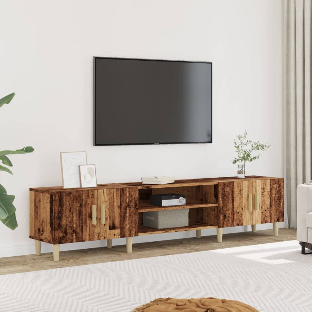Meuble TV vieux bois 180x31,5x40 cm bois d'ingénierie - XIOS