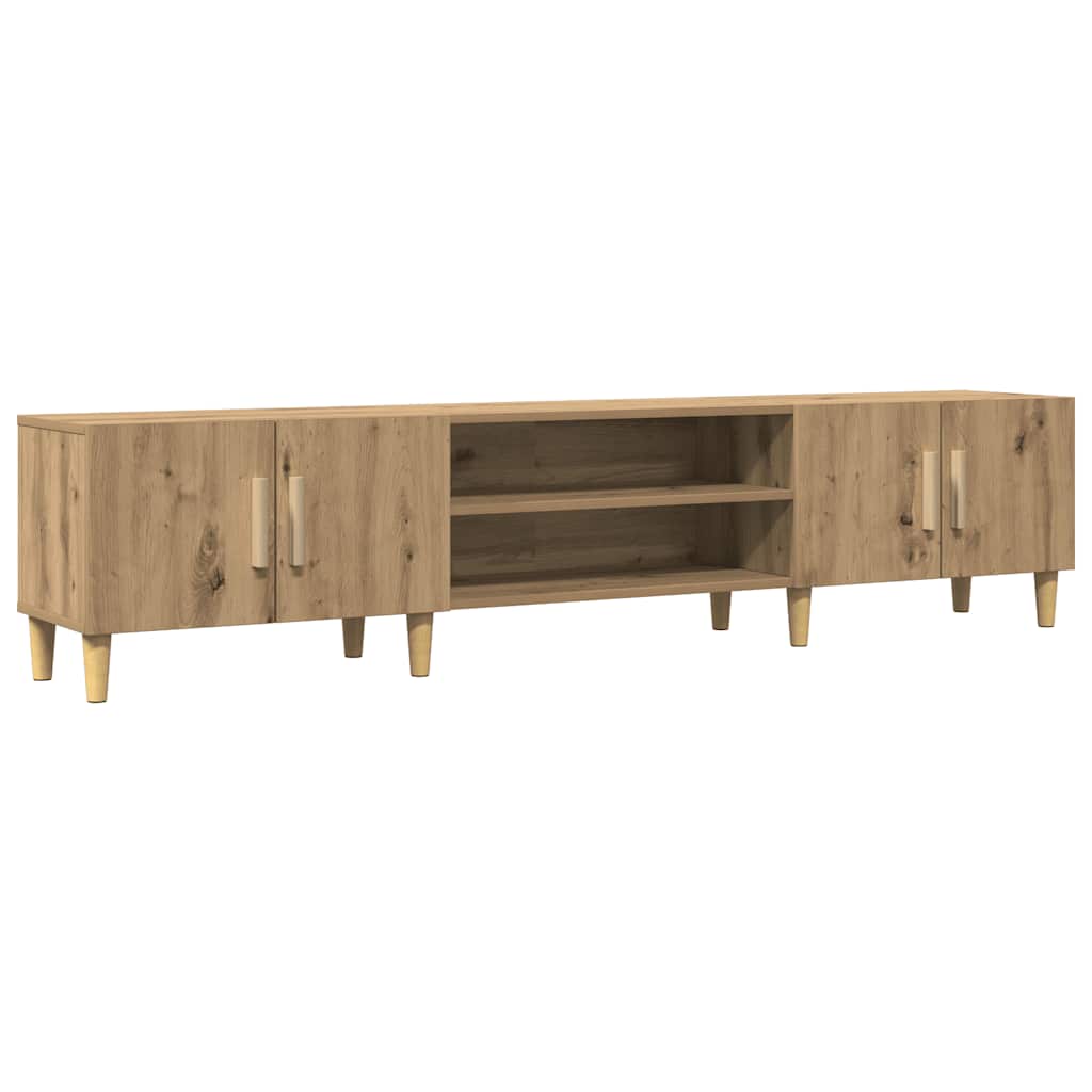 Meuble TV chêne artisanal 180x31,5x40 cm bois d'ingénierie - XIOS
