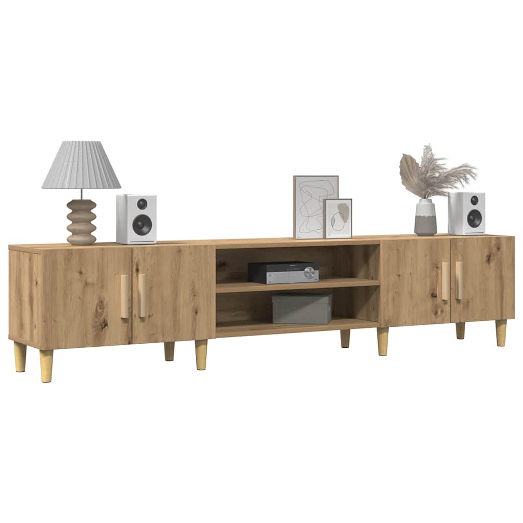 Meuble TV chêne artisanal 180x31,5x40 cm bois d'ingénierie - XIOS