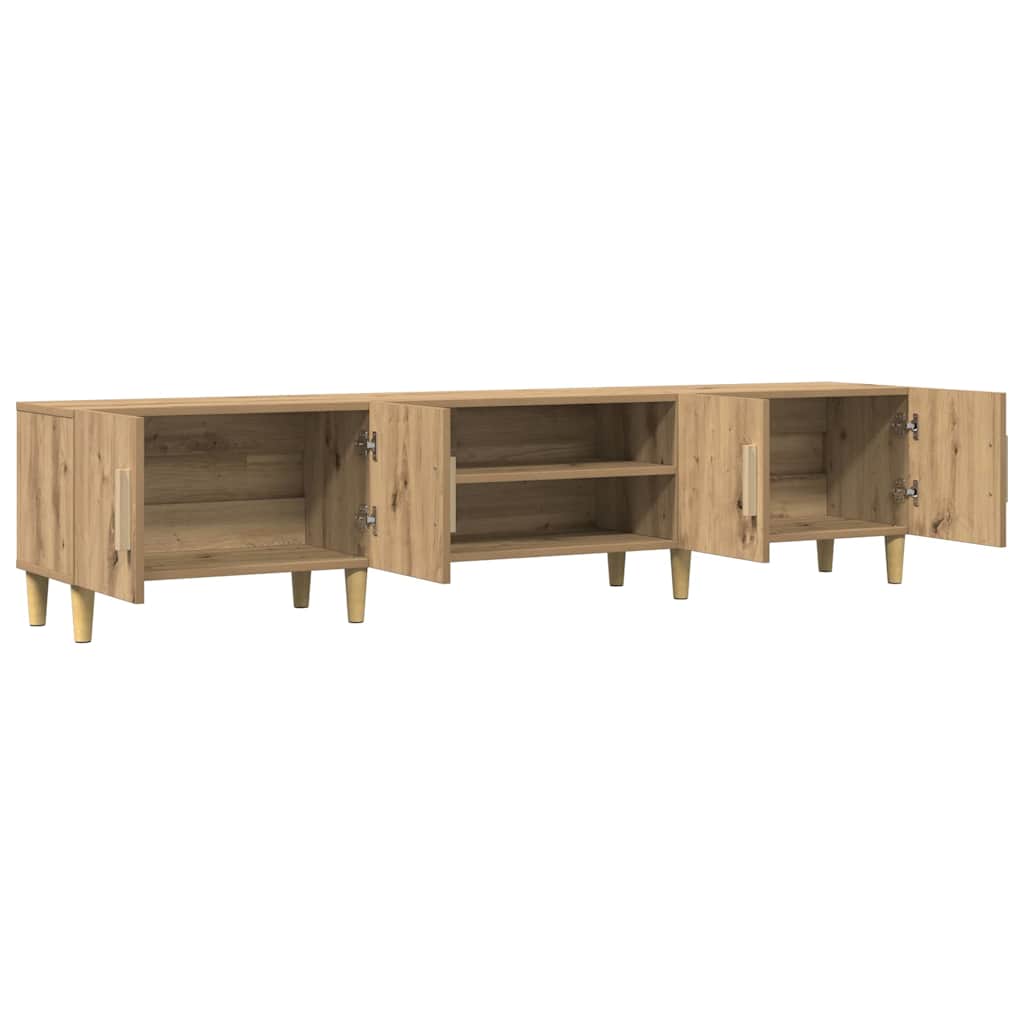 Meuble TV chêne artisanal 180x31,5x40 cm bois d'ingénierie - XIOS