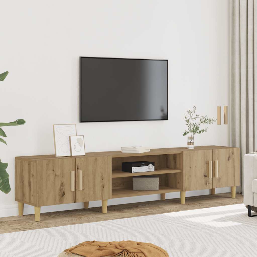 Meuble TV chêne artisanal 180x31,5x40 cm bois d'ingénierie - XIOS