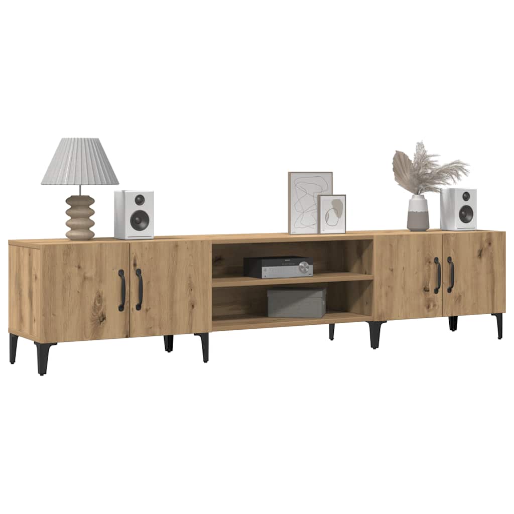 Meuble TV chêne artisanal 180x31,5x40 cm bois d'ingénierie - XIOS