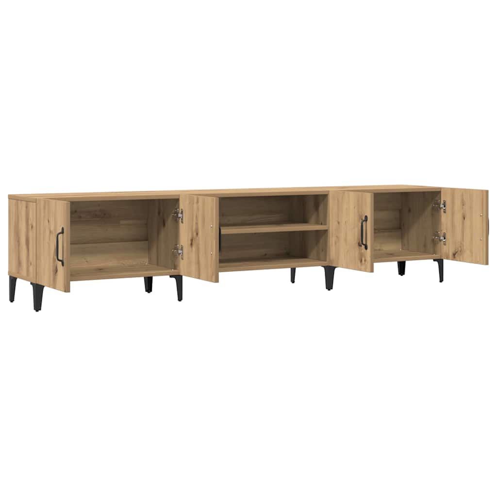 Meuble TV chêne artisanal 180x31,5x40 cm bois d'ingénierie - XIOS