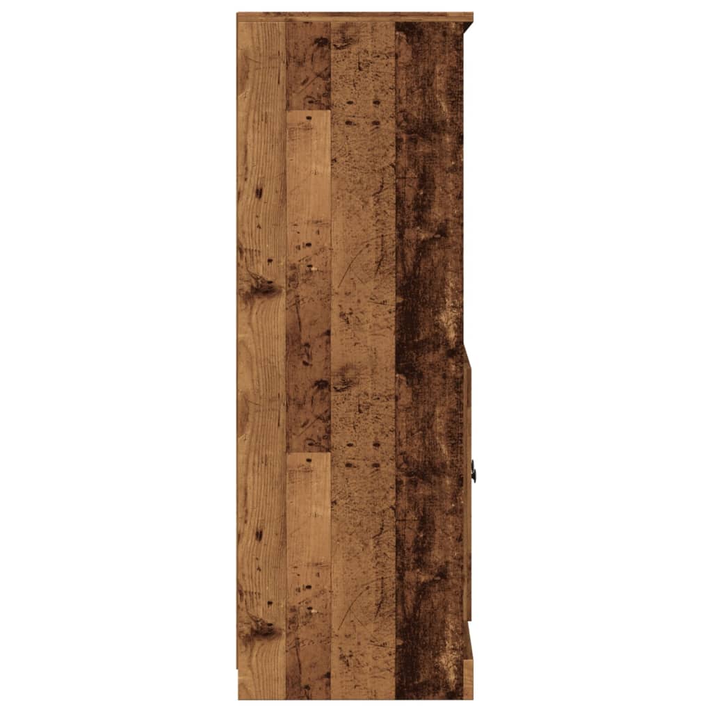 Buffet haut vieux bois 60x35,5x103,5 cm bois d'ingénierie - XIOS