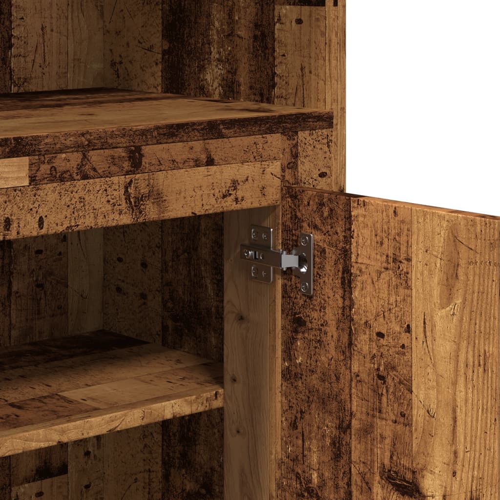 Buffet haut vieux bois 60x35,5x103,5 cm bois d'ingénierie - XIOS