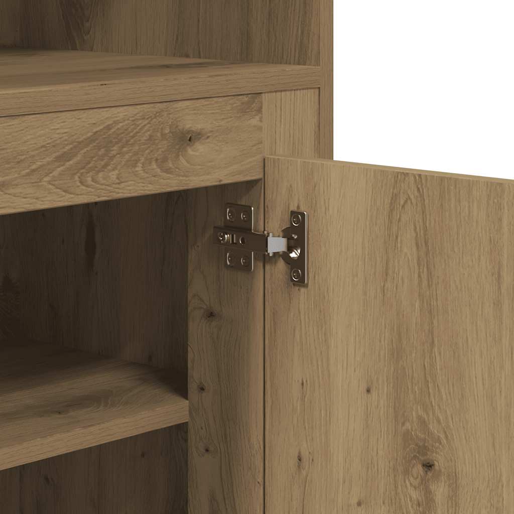 Buffet haut chêne artisanal 60x35,5x103,5 cm bois d'ingénierie - XIOS