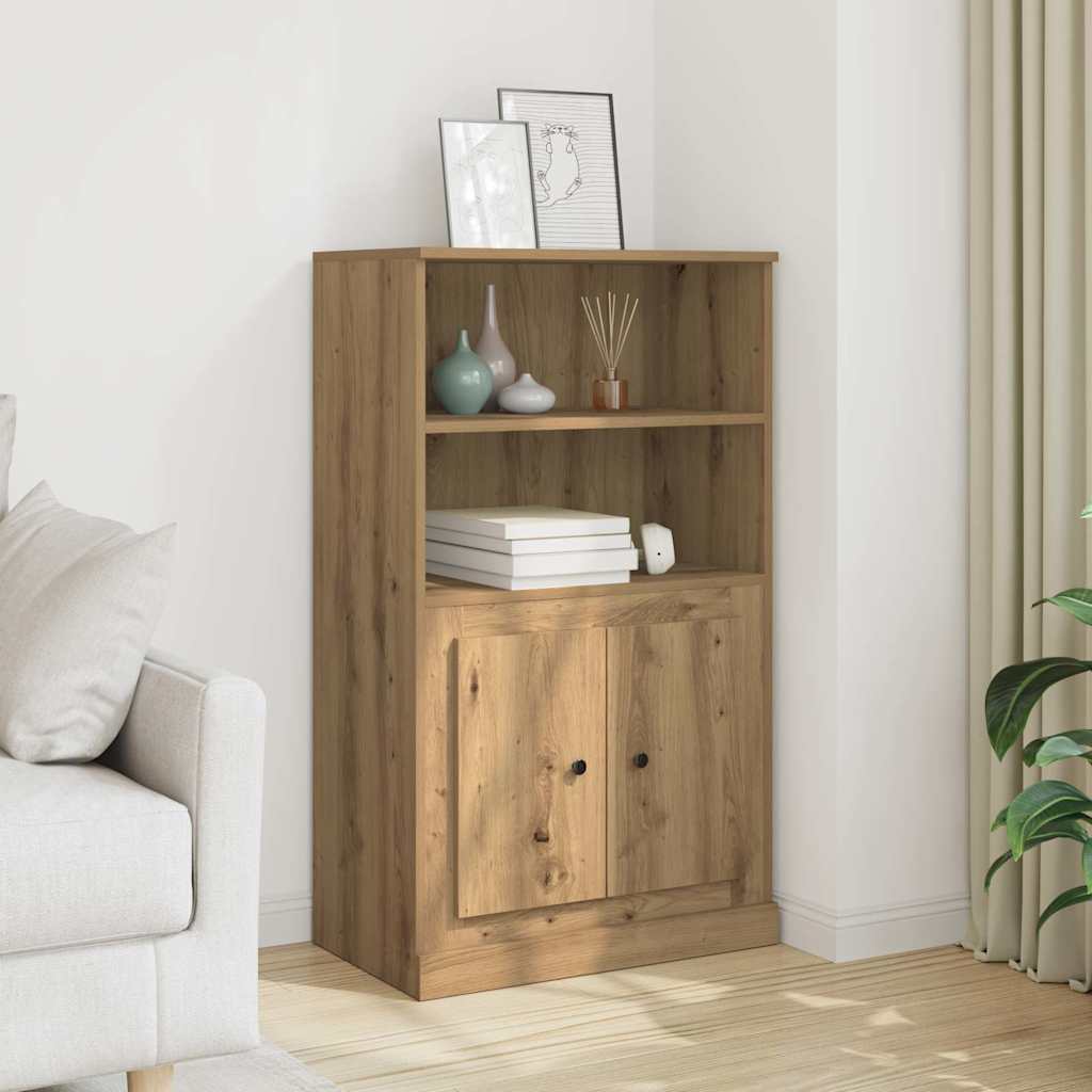 Buffet haut chêne artisanal 60x35,5x103,5 cm bois d'ingénierie - XIOS