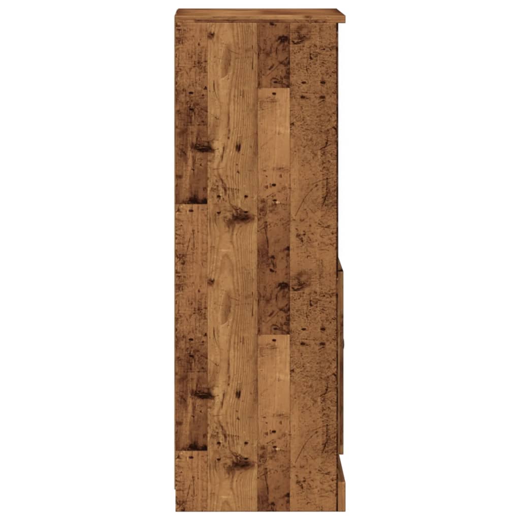 Buffet haut vieux bois 36x35,5x103,5 cm bois d'ingénierie - XIOS