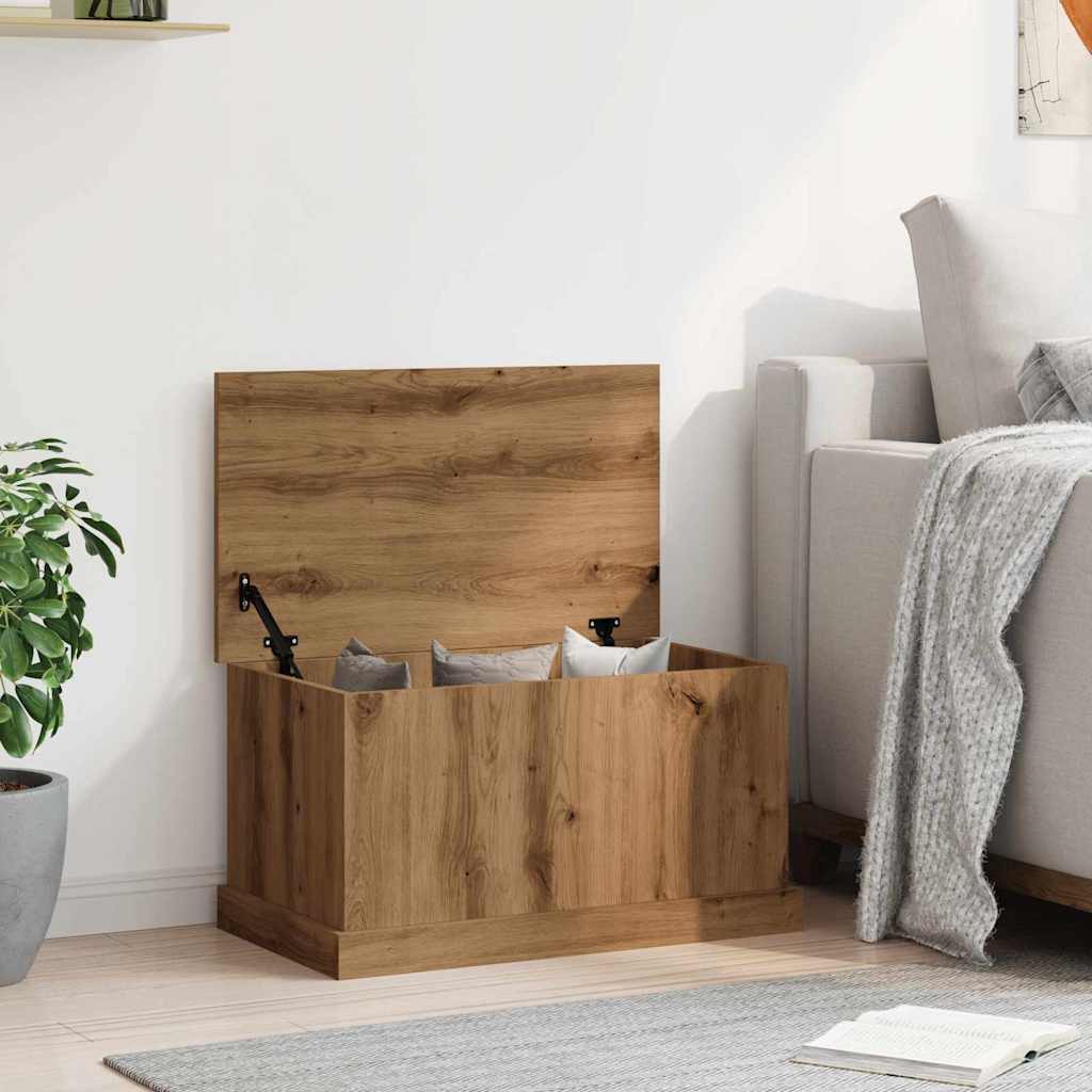 Boîtes de rangement chêne artisanal 70x40x38 cm bois ingénierie - XIOS