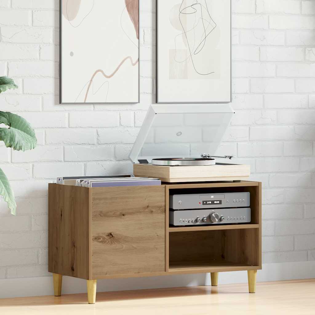 Armoire à disques chêne artisanal 84,5x38x48 cm bois ingénierie - XIOS
