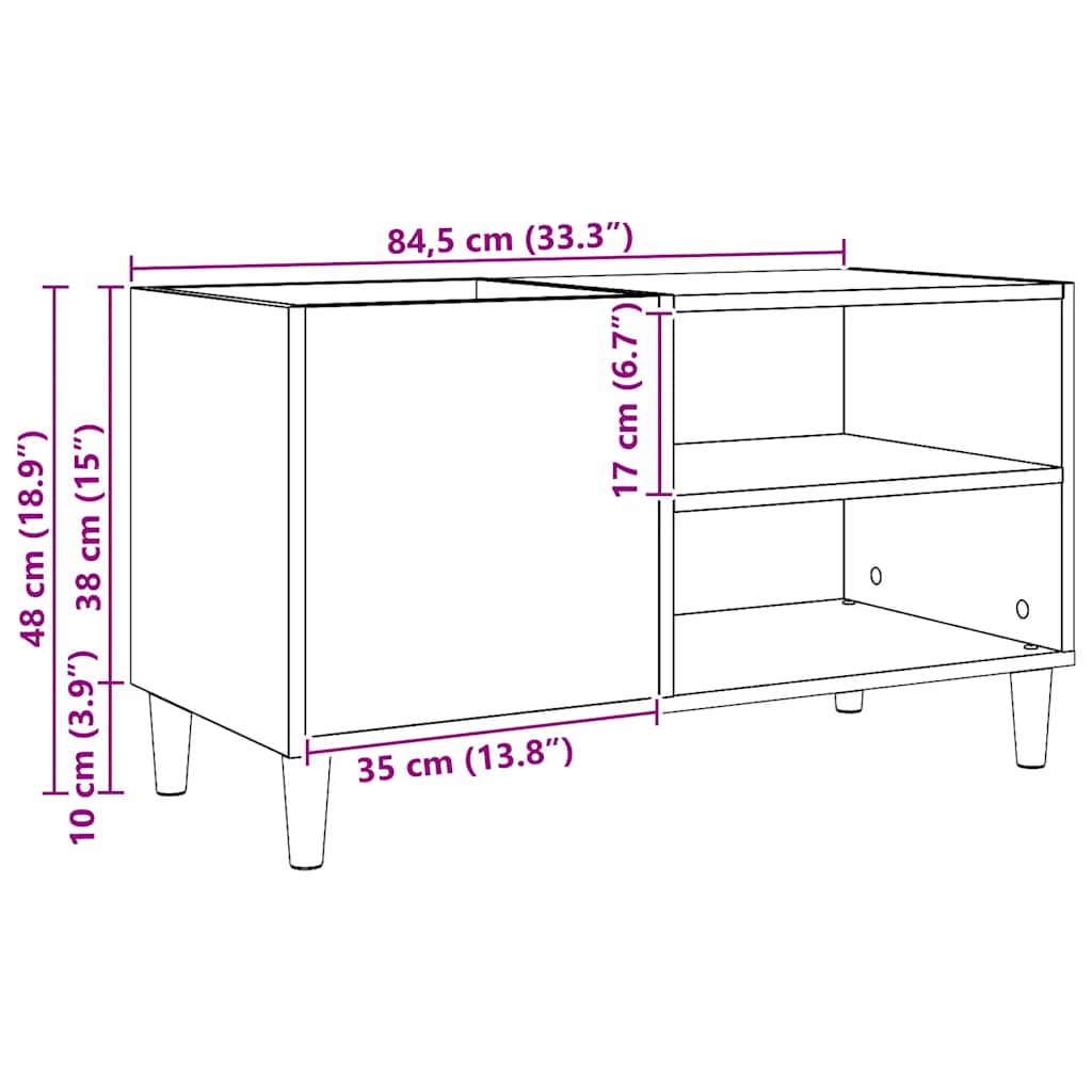 Armoire à disques chêne artisanal 84,5x38x48 cm bois ingénierie - XIOS