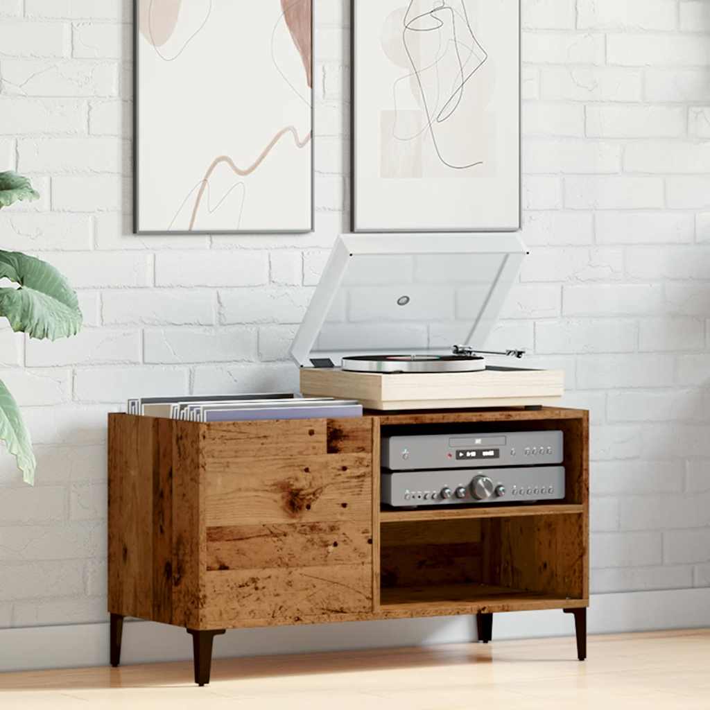 Armoire à disques vieux bois 84,5x38x48 cm bois d'ingénierie - XIOS