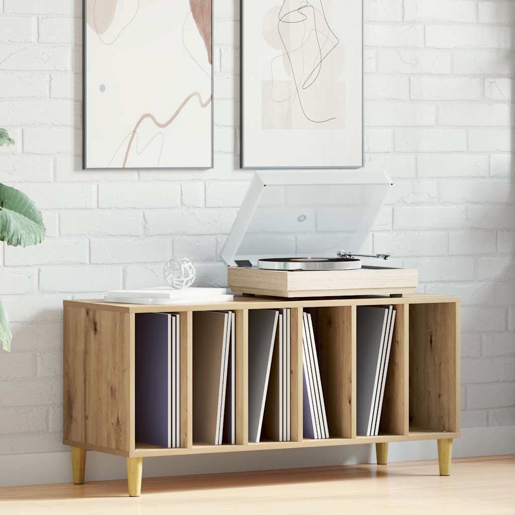 Armoire à disques chêne artisanal 100x38x48cm bois d'ingénierie - XIOS