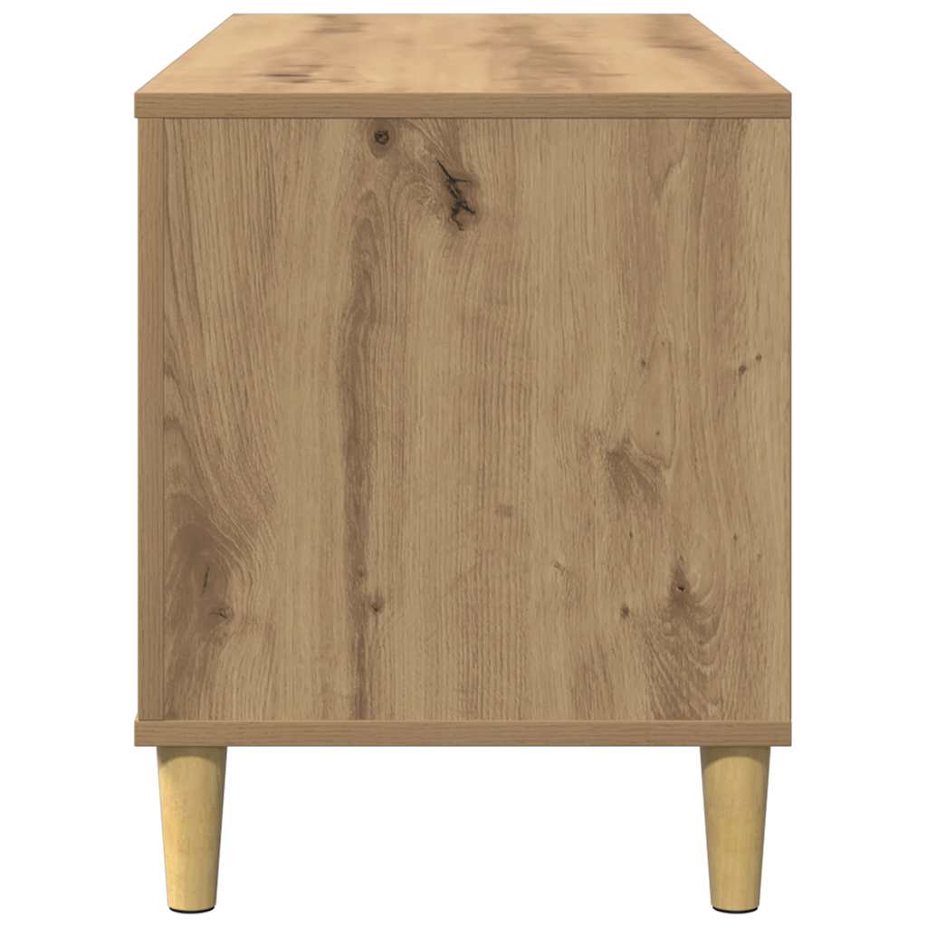 Armoire à disques chêne artisanal 100x38x48cm bois d'ingénierie - XIOS