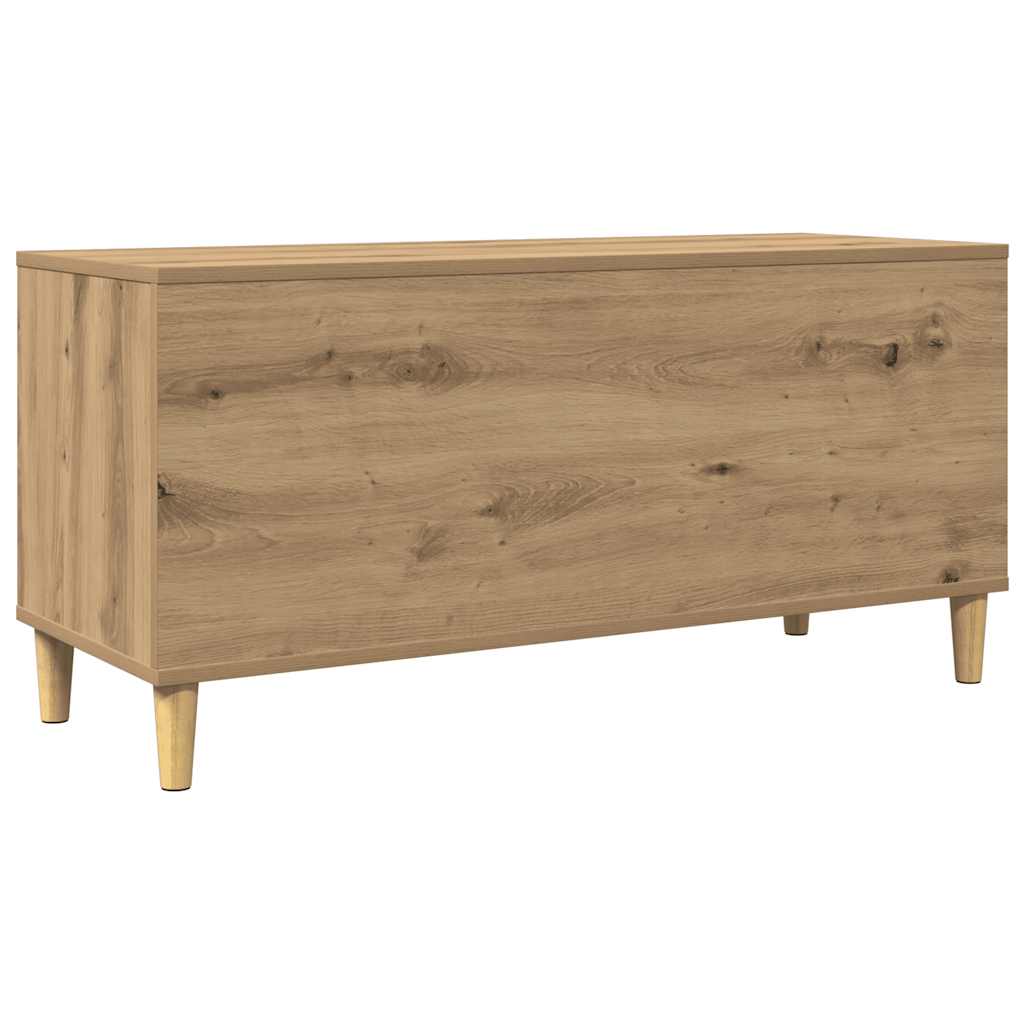 Armoire à disques chêne artisanal 100x38x48cm bois d'ingénierie - XIOS
