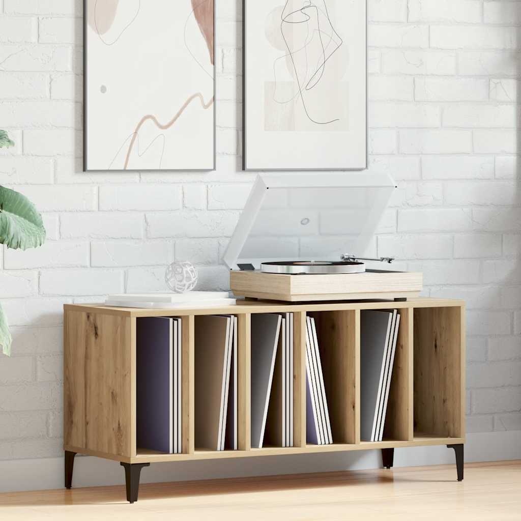 Armoire à disques chêne artisanal 100x38x48cm bois d'ingénierie - XIOS