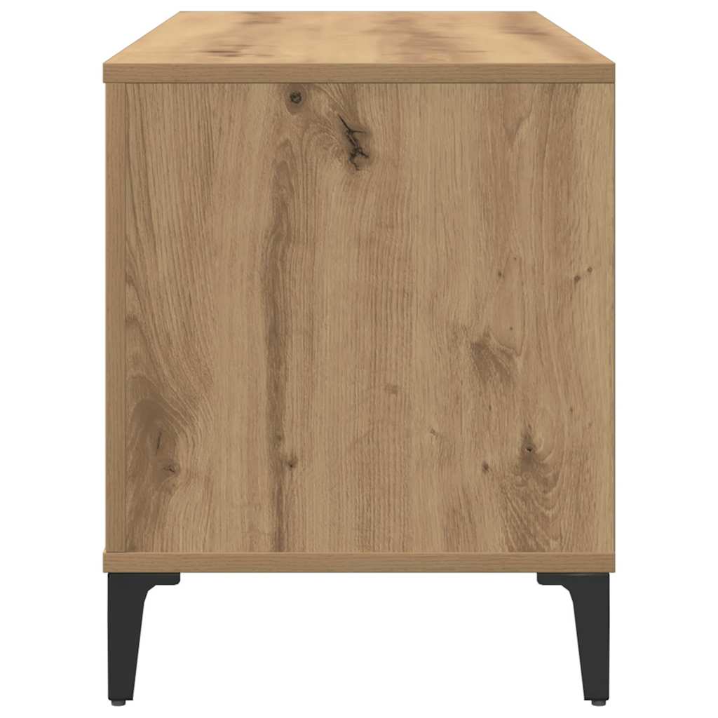 Armoire à disques chêne artisanal 100x38x48cm bois d'ingénierie - XIOS