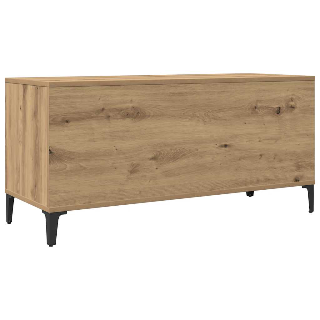 Armoire à disques chêne artisanal 100x38x48cm bois d'ingénierie - XIOS