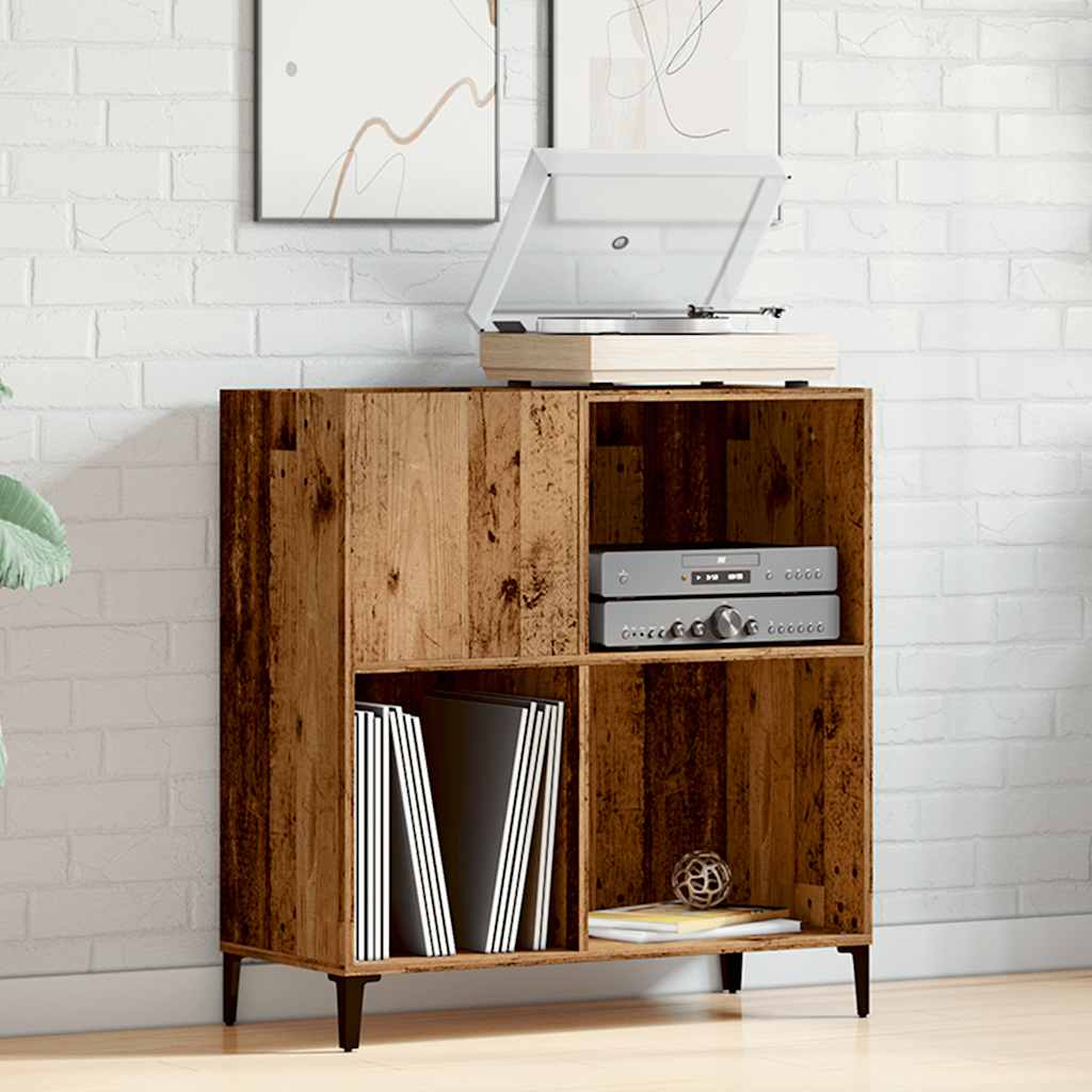 Armoire à disques vieux bois 84,5x38x89 cm bois d'ingénierie - XIOS