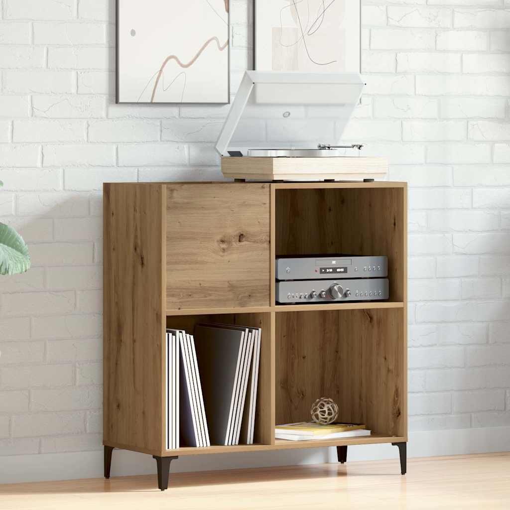 Armoire à disques chêne artisanal 84,5x38x89 cm bois ingénierie - XIOS