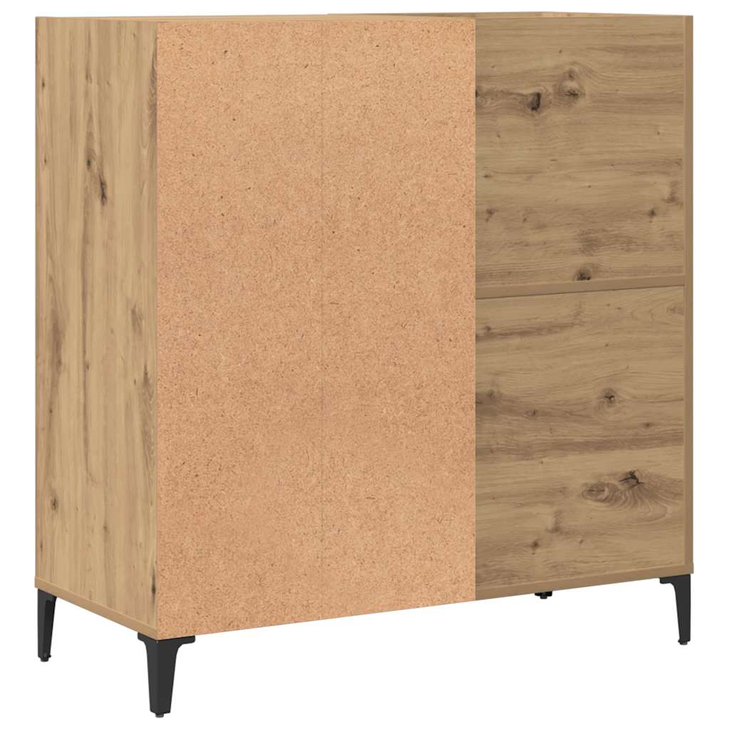 Armoire à disques chêne artisanal 84,5x38x89 cm bois ingénierie - XIOS
