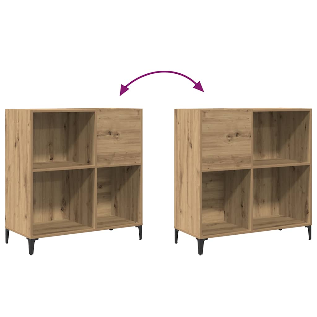 Armoire à disques chêne artisanal 84,5x38x89 cm bois ingénierie - XIOS