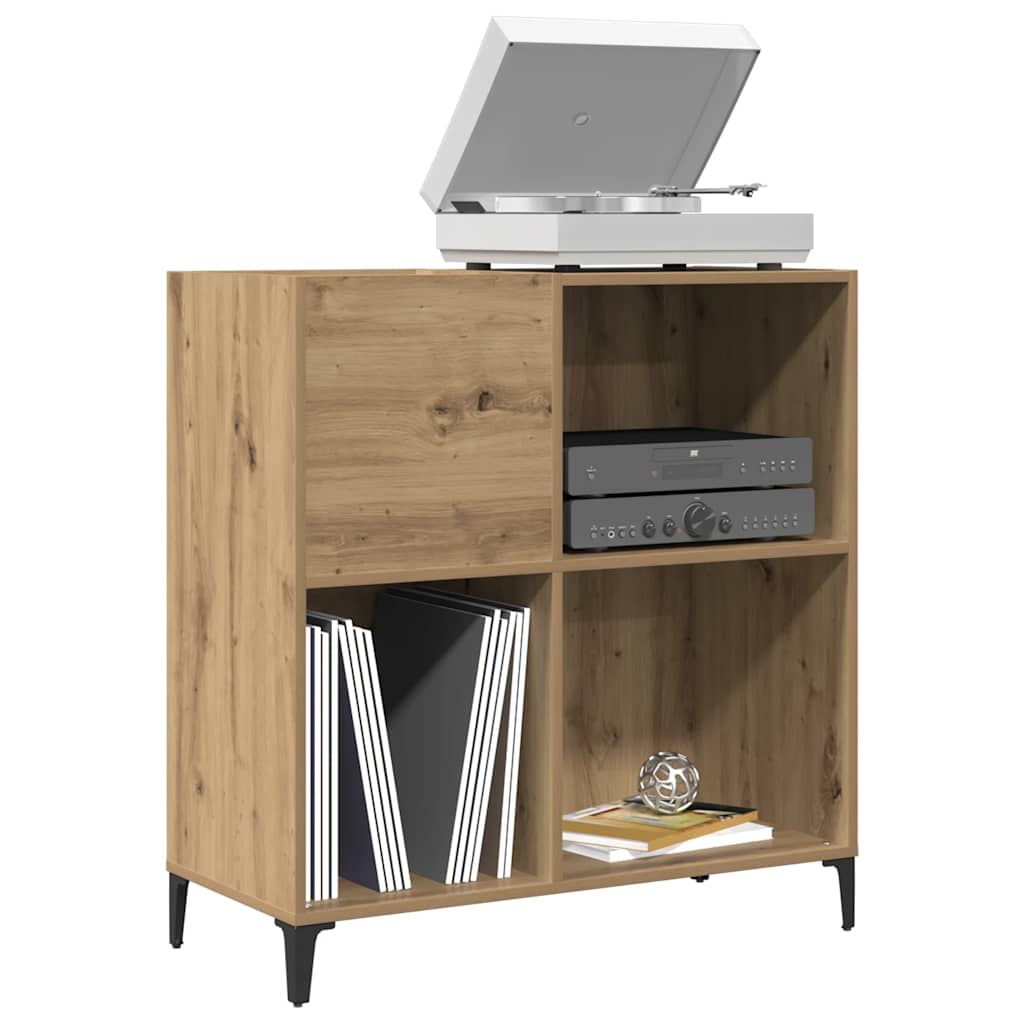 Armoire à disques chêne artisanal 84,5x38x89 cm bois ingénierie - XIOS