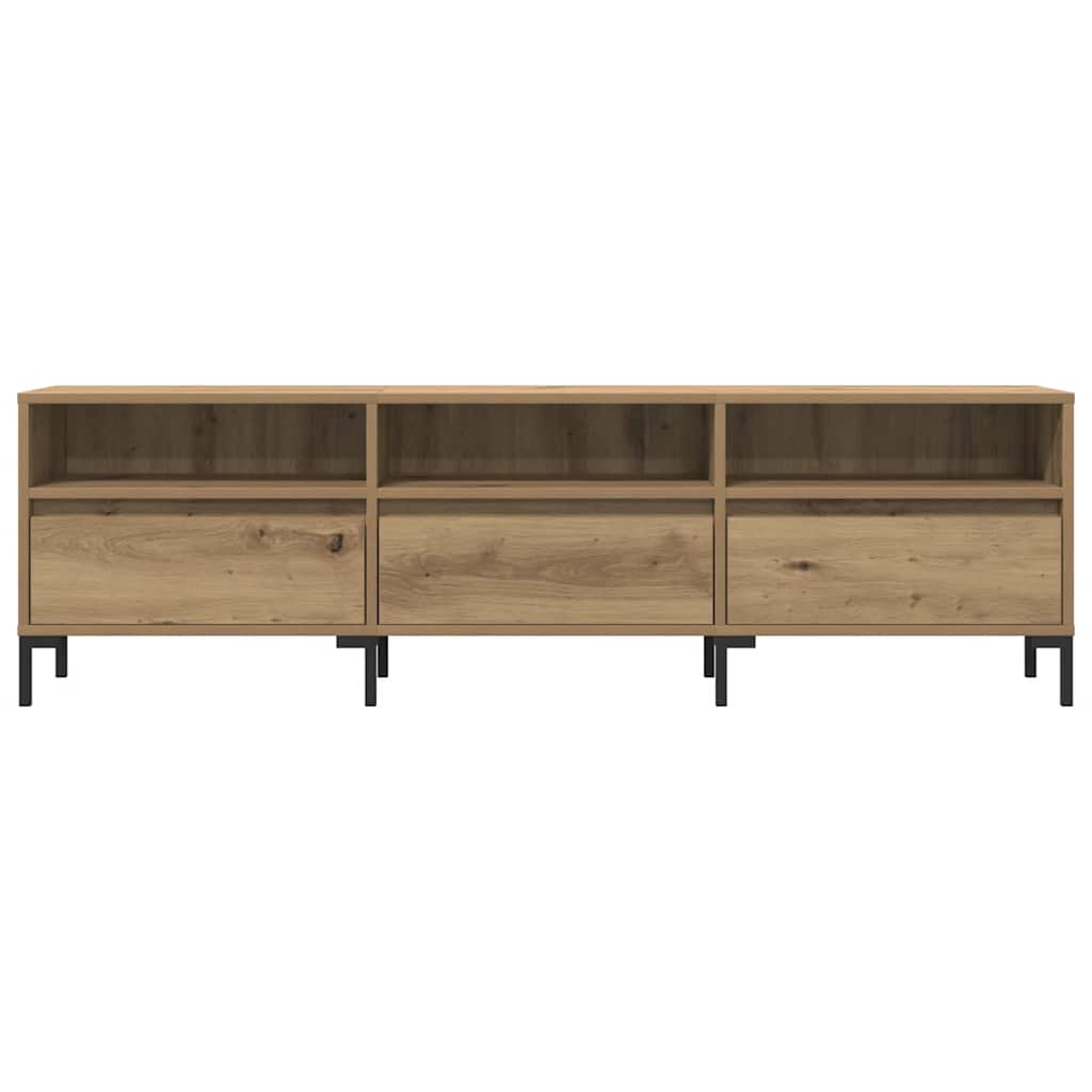 Meuble TV chêne artisanal 150x30x44,5 cm bois d'ingénierie - XIOS